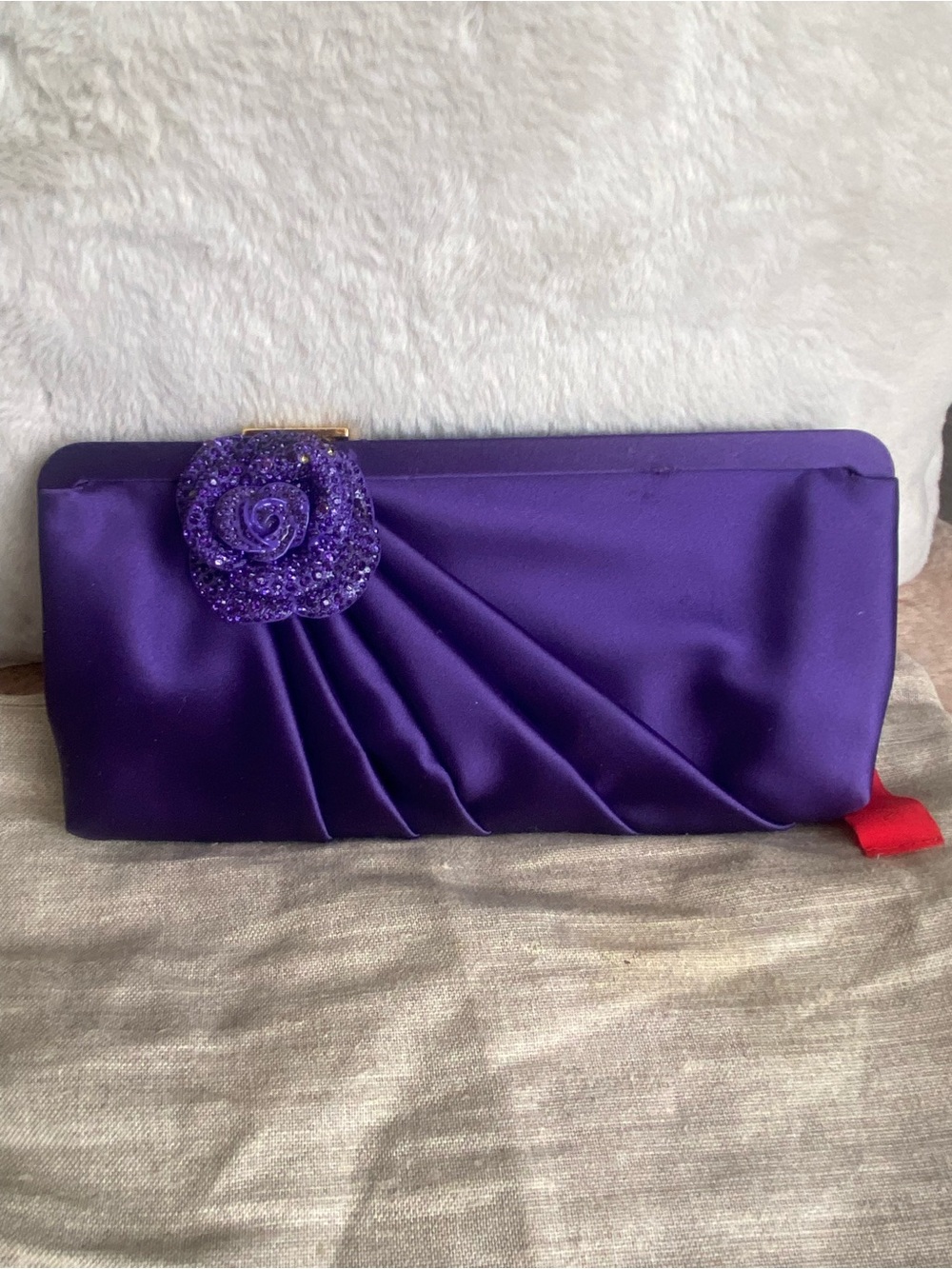 NWT $2500 Valentino Silk Clutch - Purple
